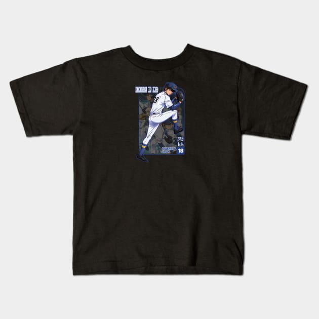 Sawamura Eijin Eighteen Kids T-Shirt by miocbjr